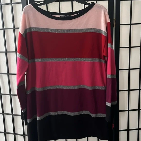 New York & Company Stripe Slouch Tunic Sweater M - Picture 3 of 4